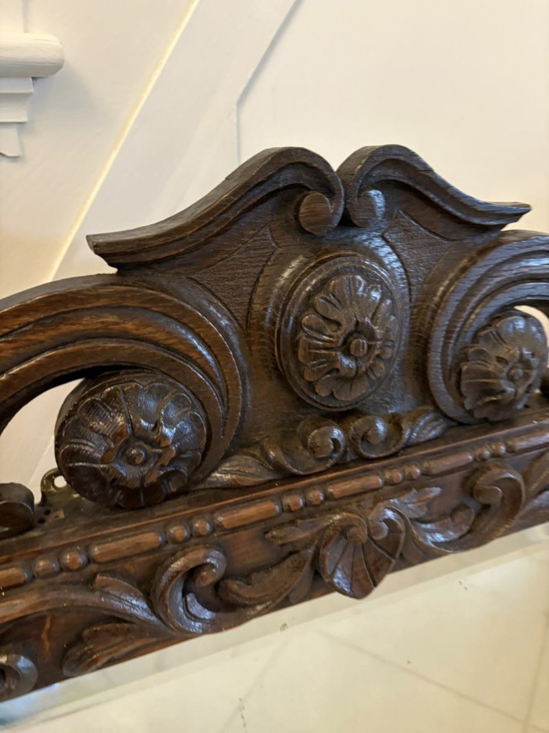 Exceptional Quality Antique 19th Century Victorian Carved Oak Wall Mirror - Image 7